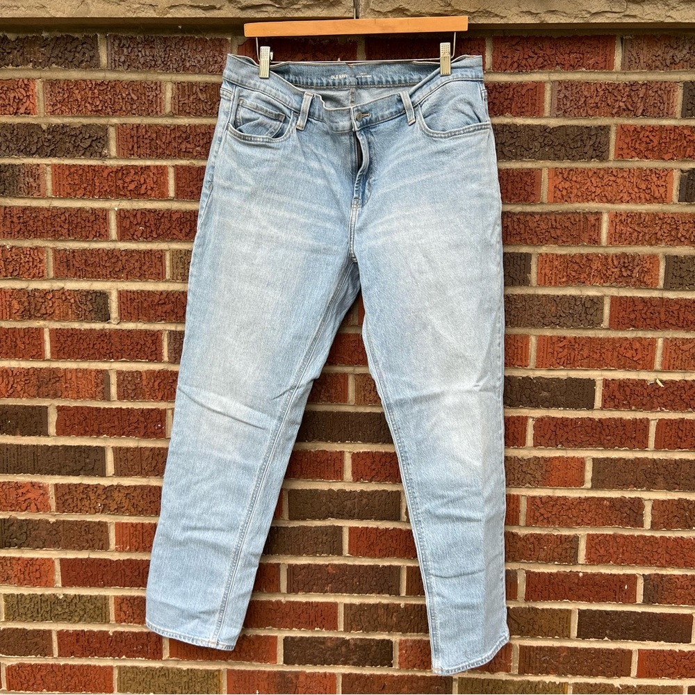 Old Navy Light Denim Washed Mid Rise WOW Boyfriend Straight Fit Jeans